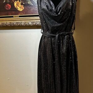 City Chic Black Sparkle Midi Dress